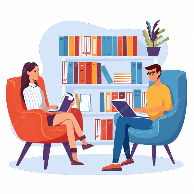Illustration of a career counseling conversation