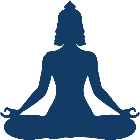 Silhouette of a woman meditating in lotus position
